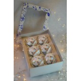 Kerstballen 6x6 cm wit